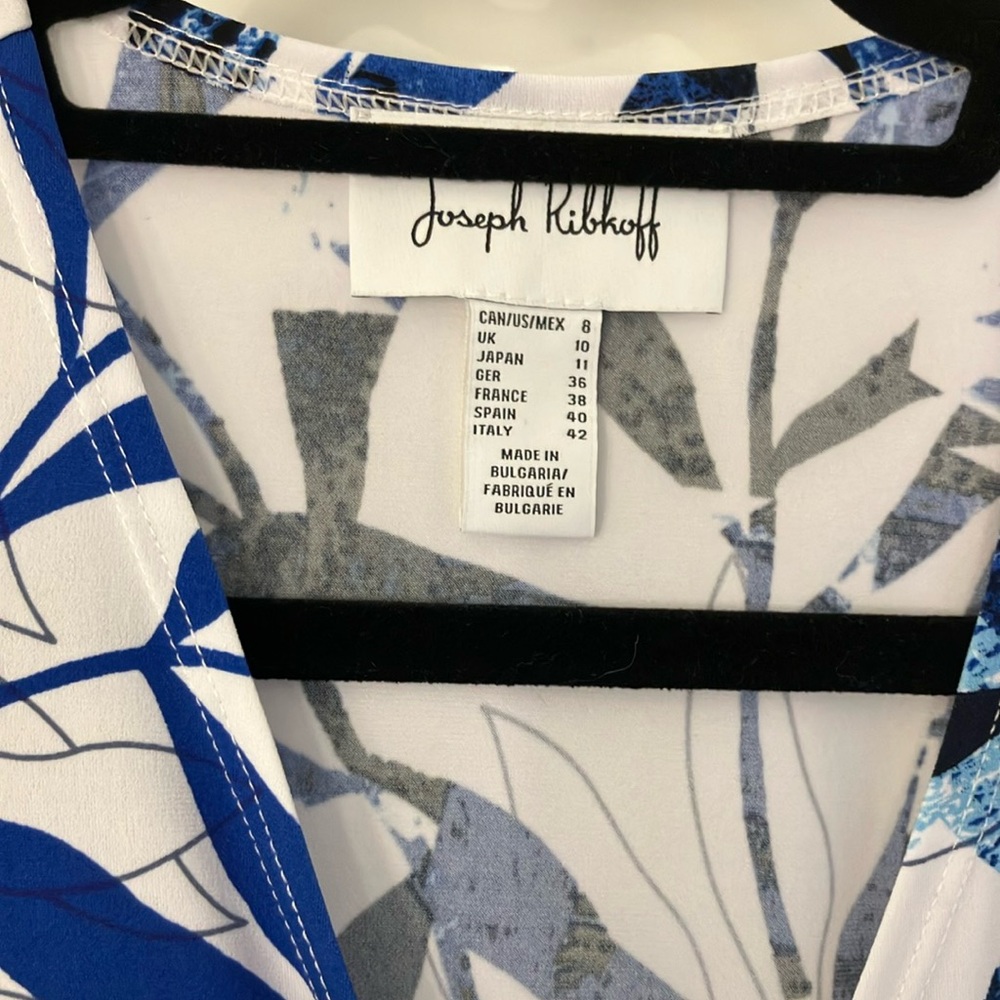 Joseph Ribkoff Blue and White Midi Dress